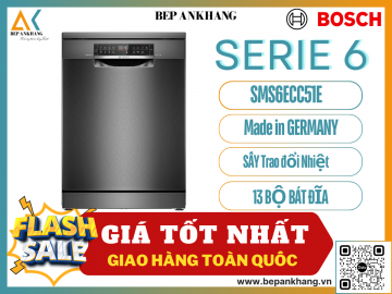 Máy rửa chén bát độc lập Bosch SMS6ECC51E -  Serie 6 - Màu đen - Made in Germany